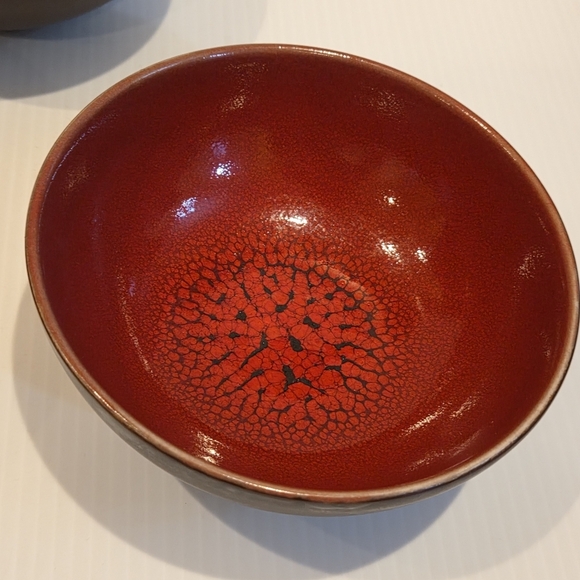 Jars France TOURRON CERISE Cherry Dark Red 5.5” Soup Salad Dessert Bowl Set of 3 - Picture 4 of 14